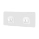 Self-adhesive hanger - 6x14cm double with hooks - wall mount Self-adhesive hanger - 6x14cm double with hooks - wall mount