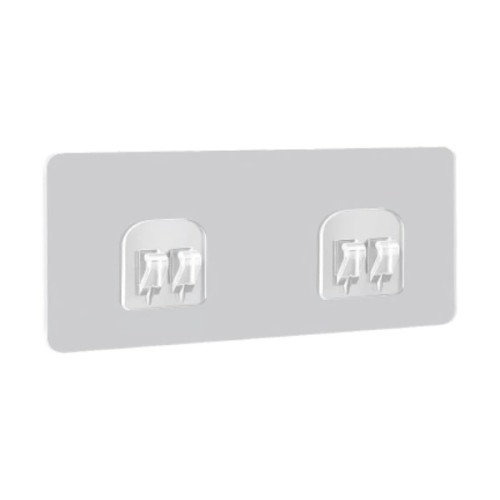 Self-adhesive hanger - 6x14cm double with hooks - wall mount Self-adhesive hanger - 6x14cm double with hooks - wall mount