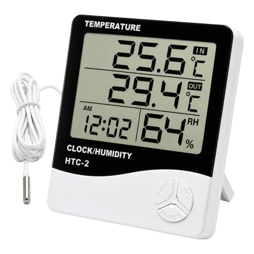 Meteorologinė stotelė - HTC-1 - Namų termometras - Higrometras - Laikrodis - Žadintuvas Meteorologinė stotelė - HTC-1 - Namų termometras - Higrometras - Laikrodis - Žadintuvas