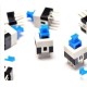 Microswitch 7x7mm - stable switch - 6 PIN - push button - 10 pcs.