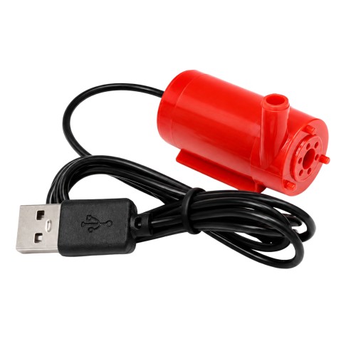 Mini vandens pompa su USB laidu - DC 5V - panardinama - raudona pompa Mini vandens pompa su USB laidu - DC 5V - panardinama - raudona pompa