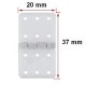 Nylon plate hinge 20mm/37mm - 10 pcs - with pin - 20x37