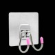 Stainless steel double hook - pink - Hanger without self-adhesive handle