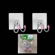 Stainless steel double hook - pink - Hanger without self-adhesive handle
