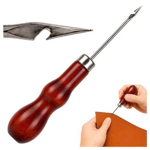 Leather awl - pear - 14.5cm - for upholstery - wooden handle Leather awl - pear - 14.5cm - for upholstery - wooden handle
