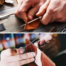 Leather awl - pear - 14.5 cm - for upholstery - wooden handle
