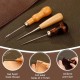 Leather awl - straight - 16.5 cm - for upholstery - wooden handle