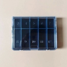 Organizer 10 compartments - blue - 59x47x15mm - Plastic box - closed container