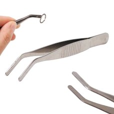 Metal tweezers - 11cm - curved - universal tweezers