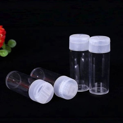 Plastikinis butelis su dvigubu uždoriu 2.3x6.5 cm - Plastikinis butelis su dvigubu uždoriu 2.3x6.5 cm -