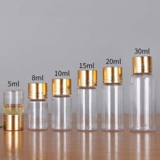 Plastikinis buteliukas su metaliniu dangteliu 20ml - Mėginio buteliukas