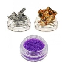 Plastic container 10ml - screw-on jar with glitter decorations, screws