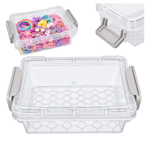 Plastikinis konteineris su dangteliu ir spaustuku 125x85x45mm užrakinamas organizatorius Plastikinis konteineris su dangteliu ir spaustuku 125x85x45mm užrakinamas organizatorius