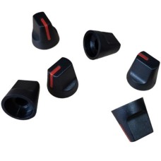 Potenciometro rankenėlė - SP-213 ašis 6 mm - aukštis 17 mm - Raudona rankenėlė 1 vnt