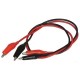 Extension cable with crocodile clips (clips) - 26AWG wires - red and black 100cm - measuring