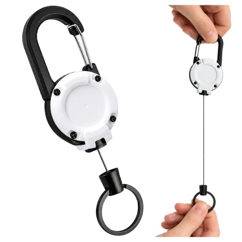 Key Rope Retractor with Carabiner - Retractor Key Ring Lanyard Key Rope Retractor with Carabiner - Retractor Key Ring Lanyard