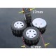 Wheel 47x17mm - for DIY robots and vehicles - black tire with studs and white rim