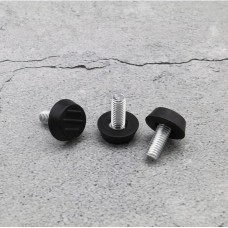 Adjustable foot for furniture - M6 22x19mm - black - furniture leg with washer