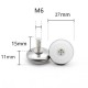 Adjustable foot for furniture - M6 27x15mm - silver - furniture leg with washer Adjustable foot for furniture - M6 27x15mm - silver - furniture leg with washer