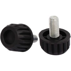 Adjustable foot for furniture - M8 25x17mm - black - furniture leg with pad