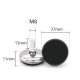 Reguliuojama kojelė baldams - M8 37x13mm - sidabrinė - baldų kojelė su jungtimi
