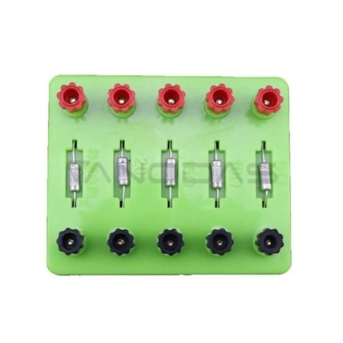 Rezistoriai ant 5Ω10Ω15Ω20Ω lizdo – eksperimentams ir elektros grandinių konstravimui Rezistoriai ant 5Ω10Ω15Ω20Ω lizdo – eksperimentams ir elektros grandinių konstravimui