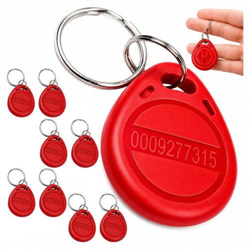 RFID Keychain 125KHz Red NFC Contactless Unique Intercoms x10 pcs RFID Keychain 125KHz Red NFC Contactless Unique Intercoms x10 pcs
