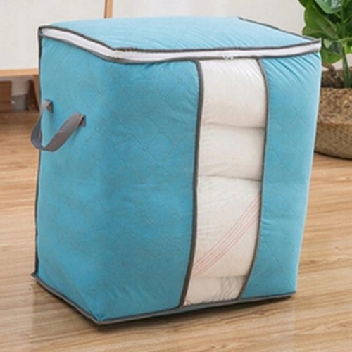 Sandėliavimo krepšys - 50x48x28cm - mėlynas - organizatorius su langu Sandėliavimo krepšys - 50x48x28cm - mėlynas - organizatorius su langu