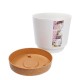 Savaime laistantis gėlių vazonas – 14.5 cm – baltas – su