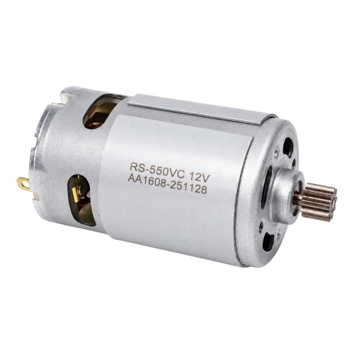 Šepetėlinis nuolatinės srovės variklis 12 V - RS550VC - 9 dantukai - didelis sukimo momentas Šepetėlinis nuolatinės srovės variklis 12 V - RS550VC - 9 dantukai - didelis sukimo momentas