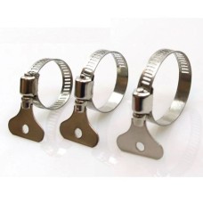 Worm gear clamp with butterfly 10x16mm 100pcs - metal pipe and hose clamp