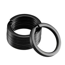 Spring ring for key ring - 30mm - black - flat - Key ring