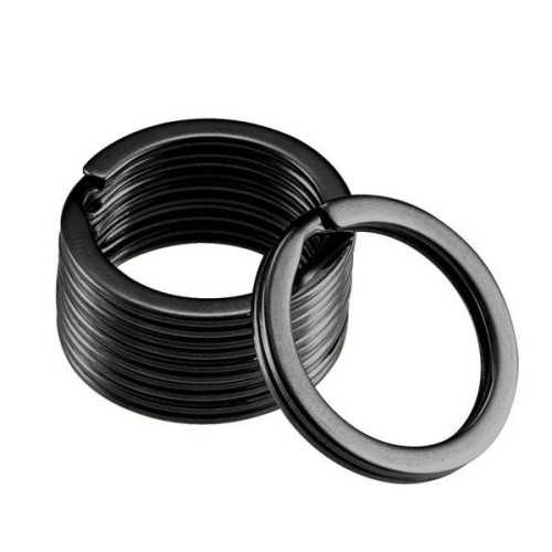Spring ring for key ring - 35mm - black - flat - Key ring Spring ring for key ring - 35mm - black - flat - Key ring