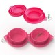 Collapsible bowl for dogs and cats - double 300 ml - pink - tourist