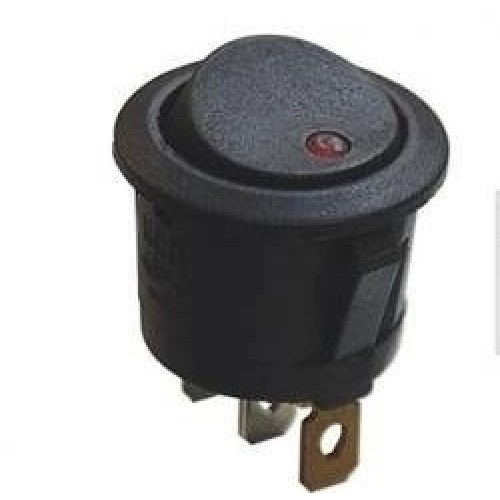 Rocker switch - SMRS101-6LDR - 20A/12V DC - round - ON-OF - black - red LED Rocker switch - SMRS101-6LDR - 20A/12V DC - round - ON-OF - black - red LED