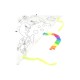 Painting kite 90x47cm with rope + paints - children's toy
