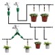 Tee with valves - garden quick connector for a hose - for a plant irrigation system.