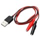 USB cable with crocodile clips - 60 cm