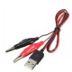 USB cable with crocodile clips - 60 cm