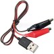 USB cable with crocodile clips - 60 cm