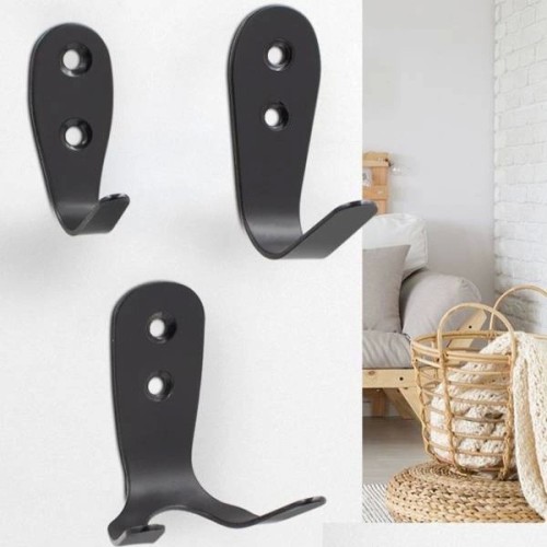 Vienas kabliukas - mažas - Kabykla smulkiems daiktams - juoda 52 mm - Vienas kabliukas - mažas - Kabykla smulkiems daiktams - juoda 52 mm -