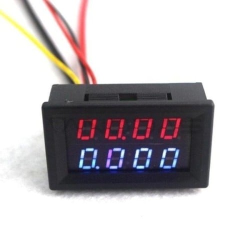 Voltmeter and ammeter 0-100V 10A with shunt - 0.28'' - 4 digits Voltmeter and ammeter 0-100V 10A with shunt - 0.28'' - 4 digits