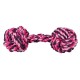 Dog toy - rope dumbbell bone - Rope teether - mix of colors