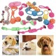 Dog toy - rope dumbbell bone - Rope teether - mix of colors