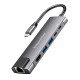 Adapteris (šakotuvas) USB C tipo į HDMI / 2x USB3.0 / 2x USB C tipo / RJ45 Adapteris (šakotuvas) USB C tipo į HDMI / 2x USB3.0 / 2x USB C tipo / RJ45