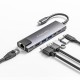 Adapteris (šakotuvas) USB C tipo į HDMI / 2x USB3.0 / 2x USB C tipo / RJ45 Adapteris (šakotuvas) USB C tipo į HDMI / 2x USB3.0 / 2x USB C tipo / RJ45