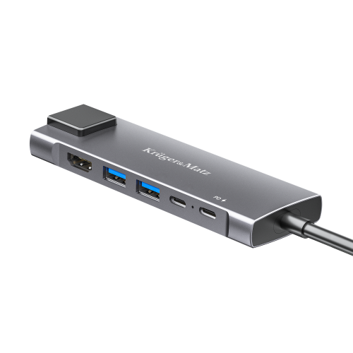Adapteris (šakotuvas) USB C tipo į HDMI / 2x USB3.0 / 2x USB C tipo / RJ45 Adapteris (šakotuvas) USB C tipo į HDMI / 2x USB3.0 / 2x USB C tipo / RJ45