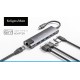 Adapteris (šakotuvas) USB C tipo į HDMI / 2x USB3.0 / 2x USB C tipo / RJ45 Adapteris (šakotuvas) USB C tipo į HDMI / 2x USB3.0 / 2x USB C tipo / RJ45