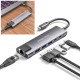 Adapteris (šakotuvas) USB C tipo į HDMI / 2x USB3.0 / 2x USB C tipo / RJ45 Adapteris (šakotuvas) USB C tipo į HDMI / 2x USB3.0 / 2x USB C tipo / RJ45