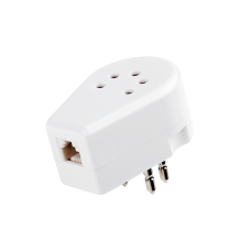 Belgian phone plug adapter - white